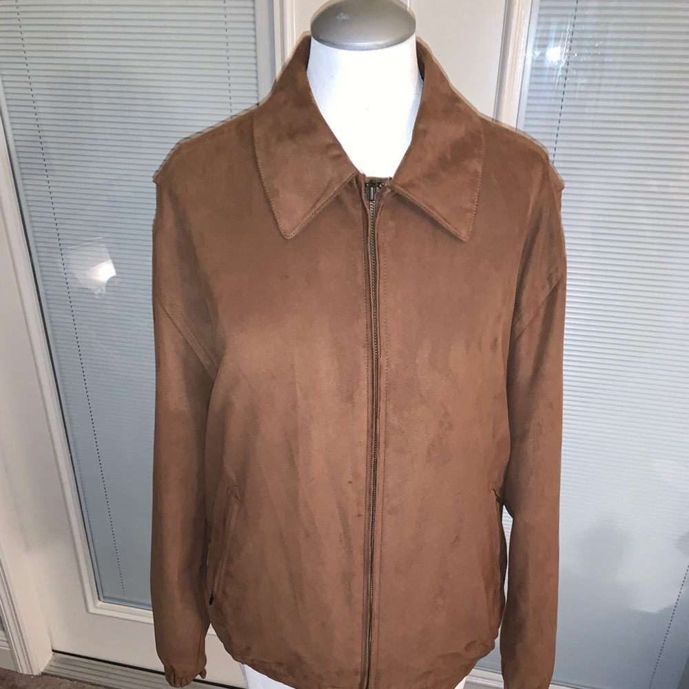 Gary Player Men's Brown/Cognac Faux Suede Zip Golf/Walking Jacket. Sz Medium.
